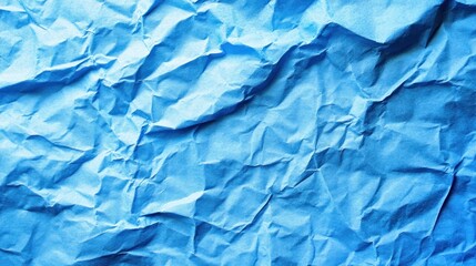 Obraz premium Crumpled Blue Paper Texture Background Image
