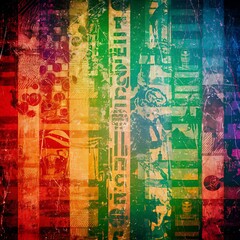 Colorful scratched vintage background