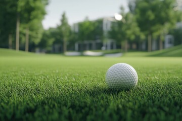 Fototapeta premium Golf Ball on Green Field