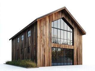 Modern Rustic Barn: A contemporary interpretation of a classic barn design, featuring reclaimed wood siding and expansive glass windows that flood the interior with natural light.