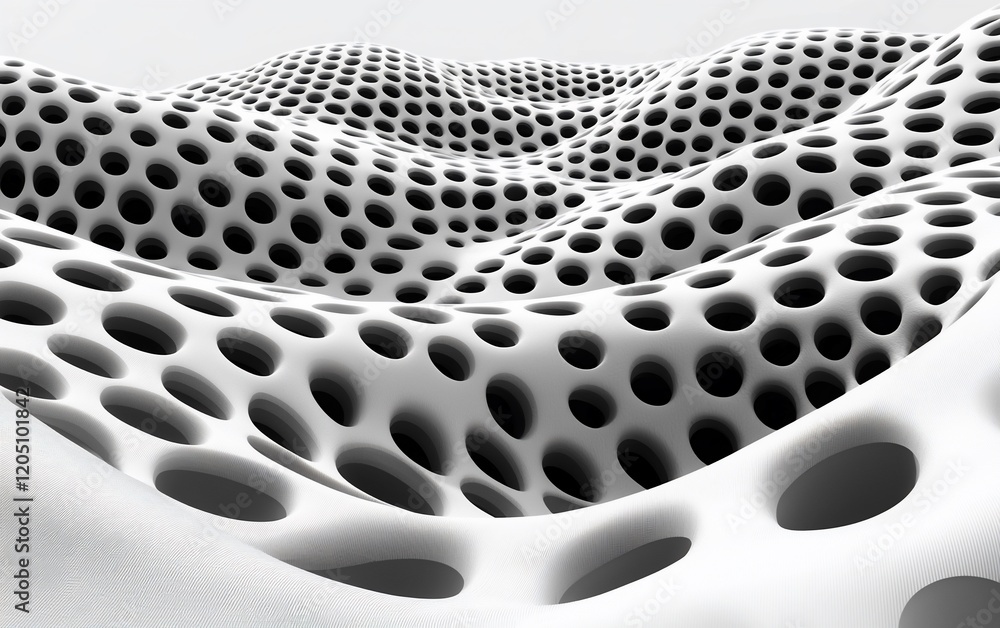 Poster Abstract 3D rendering of a porous, undulating surface.