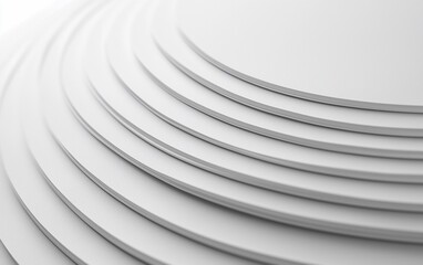 Obraz premium Abstract white circles, layered, concentric design.