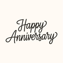 Happy Anniversary Written Text Typography Template Design Vector Illustration for Romantic Celebrations, Wedding Anniversaries, and Personalized Greeting Cards