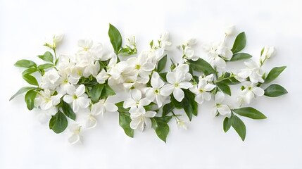 Obraz premium Delicate White Blossoms Arranged in a Horizontal Line