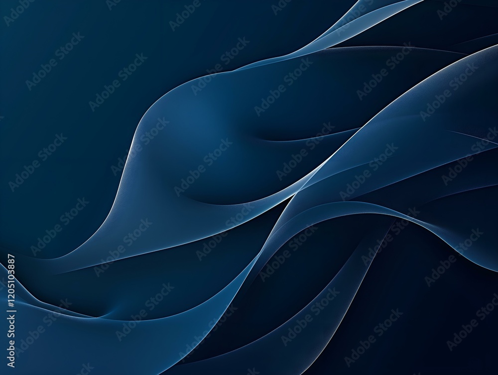Poster abstract flowing dark blue waves dynamic movement subtle texture