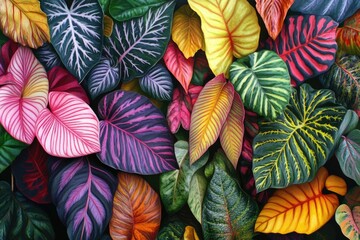 Close-up of colorful leaves