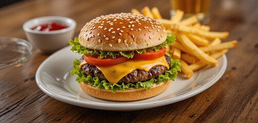 burgur in plates Ai Generated