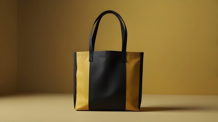 Simple Black Canvas Tote Bag Mockup