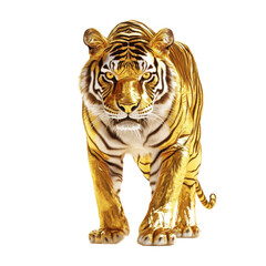 Obraz premium gold tiger isolated on white