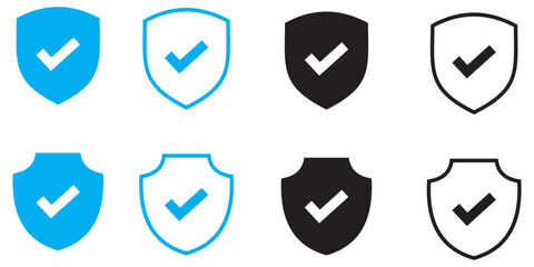 Print  Shield icon collection. Protect shield sign. 1176