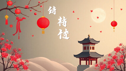 Chineese new year post social media template