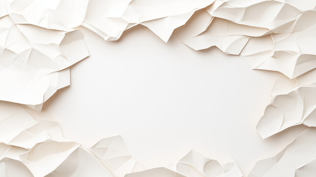 Creamy Crumpled Paper Frame: An elegant frame of softly crumpled, creamy-white paper creates a sophisticated and minimalist border, perfect for adding text or design elements.
