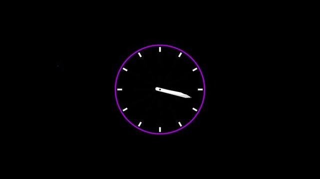 Digital clock icon animated. Clock icon with moving arrows ,rooted 12 hour in the circle on background 