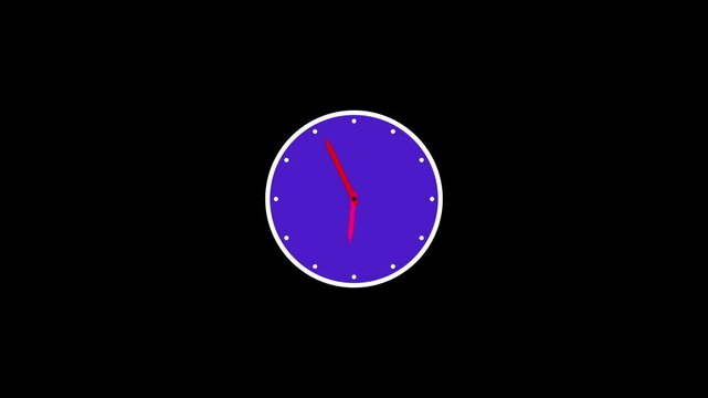Digital clock icon animated. Clock icon with moving arrows ,rooted 12 hour in the circle on background 