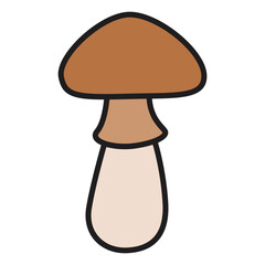 Elegant hand drawing of a mushroom, featuring natural details and a graceful style. Perfect for botanical branding, eco-friendly products, and nature-themed designs.