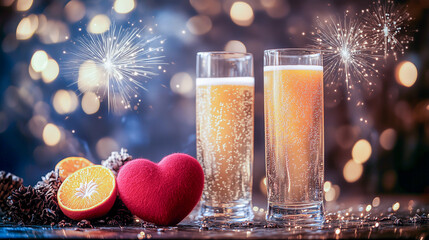 Celebratory drinks with festive decorations for a joyful occasion