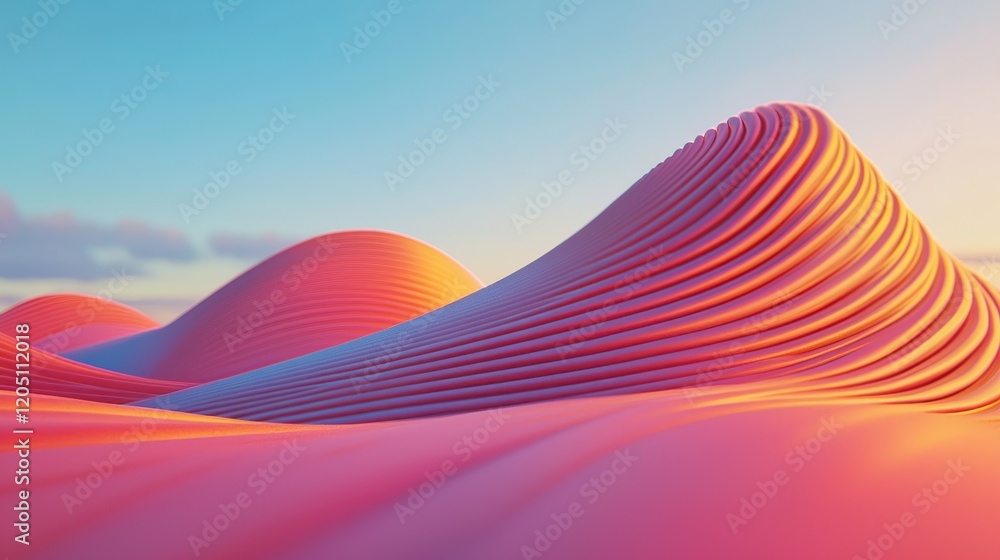 Poster vibrant abstract shapes in a soft focus studio illustrative modernism concept emphasizing unity and 
