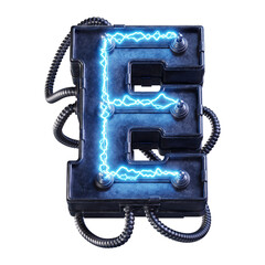 3d calligraphic with electric letter e