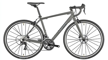 Obraz premium Gray gravel bike studio shot, clean background, cycling