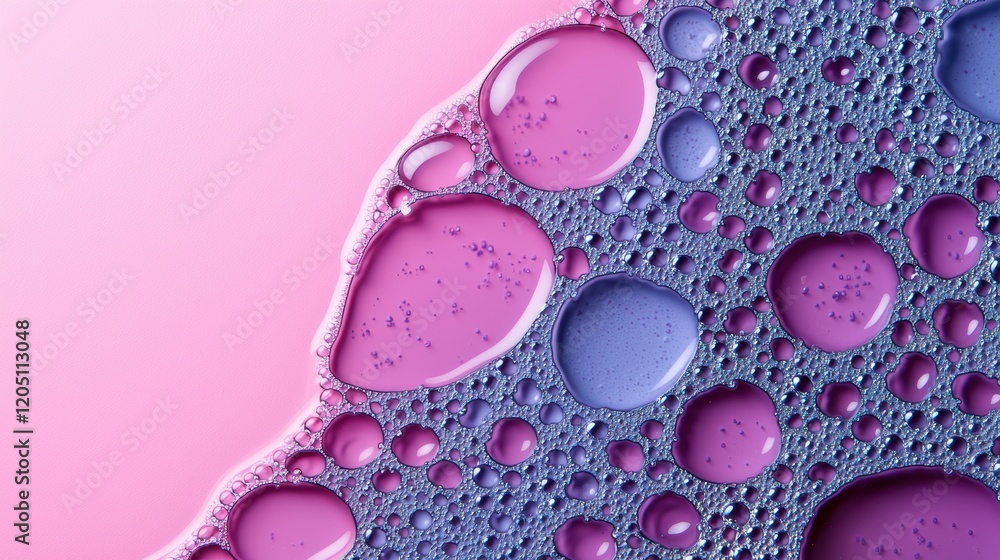 Poster abstract oil bubbles macro shot of oil bubbles with vibrant colors and intricate patterns, creating 