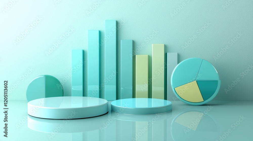 Poster analyzing performance metrics data visualization & infographic in business