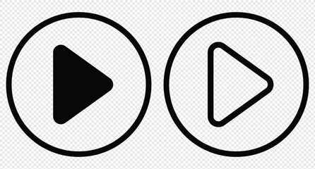 Play button icon set. Play Icon set. Play button vector icon.  Start symbol vector illustration isolated. Web media interface play sign.