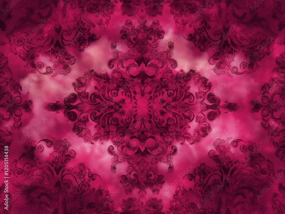 Poster dark red abstract texture fractal dark red abstract background with fractal patterns