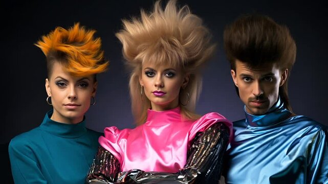 80s new wave pop group portrait
