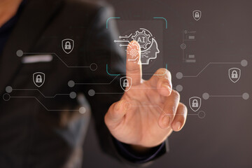 AI technology helps protect personal data, Cyber ​​security concept, Network data protection, Digital technology concept, Business privacy