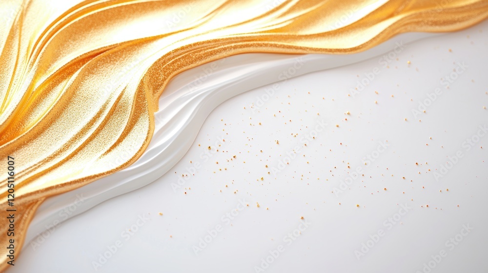 Poster gold paint strokes abstract background with layered gold paint strokes and textures, creating a rich