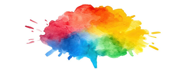 Vibrant watercolor cloud with transparent background artistic composition creative design bright colors abstract view