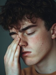 Fototapeta premium Young man with eye injury