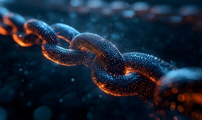Fototapeta premium chain link on black background, Generative AI