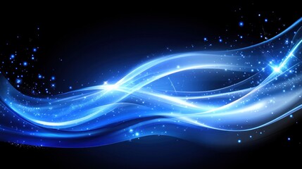 Obraz premium Glowing blue wave abstract background.