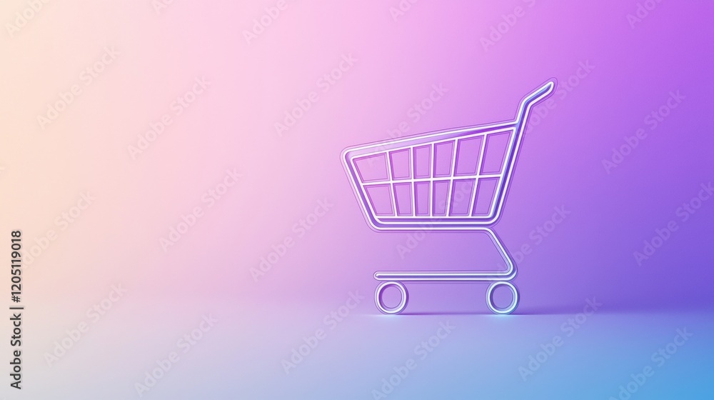 Aufkleber minimalist icons a clean, single line shopping cart icon, ideal for use in mobile apps or website he