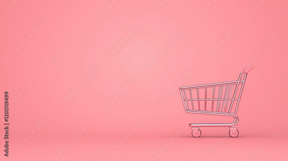 Poster empty shopping carts a simple, empty shopping cart icon, ready to be filled with items.