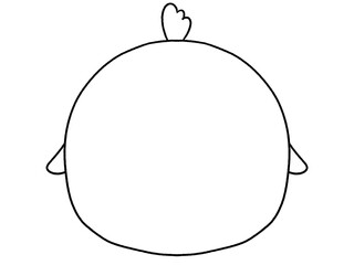 白黒　にわとりのフレーム