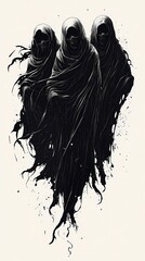 The Grim Trio: A Dark Fantasy Illustration