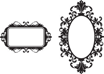 A set of frame silhouettes for flat design. Hand drawn vector illustration