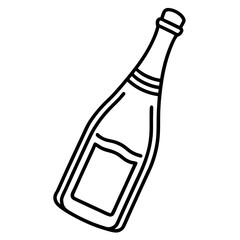 Abstract Champagne Bottle Outline Vector