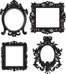 A set of frame silhouettes for flat design. Hand drawn vector illustration