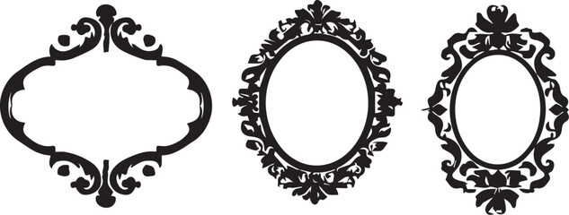 A set of frame silhouettes for flat design. Hand drawn vector illustration