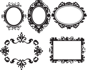 A set of frame silhouettes for flat design. Hand drawn vector illustration