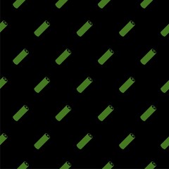 Battery icon isolated seamless pattern on black background