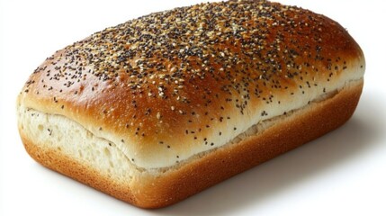 Freshly Baked Bread Loaf with Sesame and Poppy Seed Topping