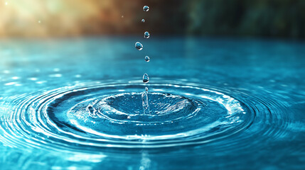 Glowing water surface with gentle ripples, ideal for wellness, beauty, and eco-friendly product promotions, spa-related flyers, and serene background imagery for text. 