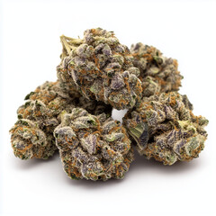 Medical marijuana weed bud isolated on white background