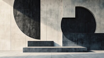 Geometric shapes in a minimalistic design, creating a clean and creative composition, perfect for modern abstract artwork or graphic designs.
