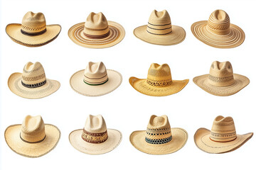 safari hats isolated on a white background
