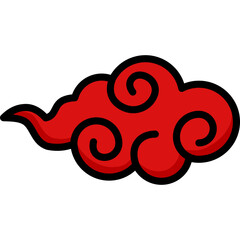 cloud icon illustration design with filled outline